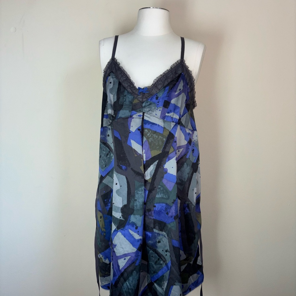 Simply Vera Vera Wang Blue and Gray Patterned Chemise